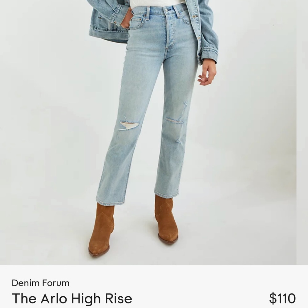 ARLO HIGH RISE STRAIGHT LEG RIPPED JEANS FROM ARITZIA NEVER WORN! Tags on.